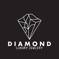 Fototapeta premium jewellery diamond luxury logotype company icon vector illustration template design