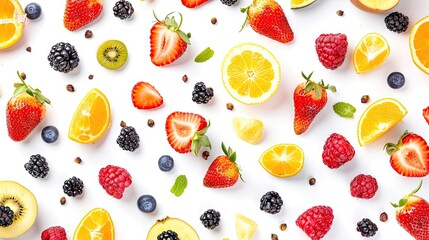 fruit salad for toddlers, perspective, white background  