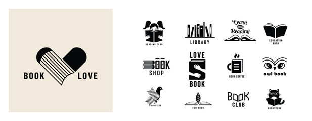 Book logo vector design illustration. Abstract business brand concept