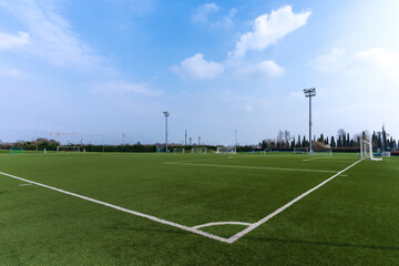 view of the football field without players