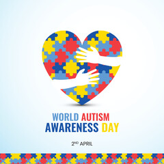 World autism awareness day social media post banner design template. World autism day colorful puzzle vector banner. Symbol of autism. autism Health care, Autism spectrum disorder Awareness Day, pride