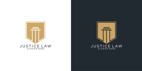 Simple elegant law firm logo collection , justice logo set  - obrazy, fototapety, plakaty