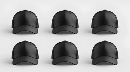 Poster Cap mockup set Isolated realistic black baseball cap, generative Ai © Zoya