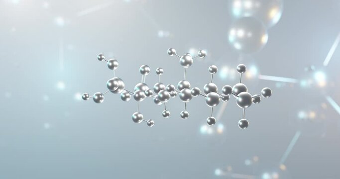 Ibandronic acid rotating 3d molecule, molecular structure of bisphosphonate medication, seamless video
