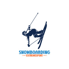 Silhouette of a snowboarding player vector illustration design abstract