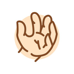 Obraz premium Cartoon gesture line icons set. Character hand.