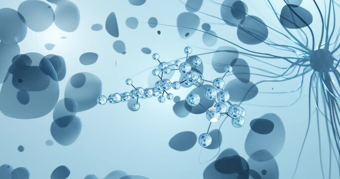 Sitagliptin rotating molecular 3d structure ball-and-stick model, looped video anti-diabetic medication