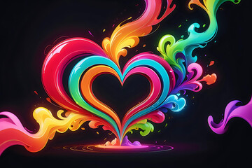 Vibrant Love Energy Abstract Heart.
Colorful abstract heart design, perfect for expressive graphics and love-themed art.