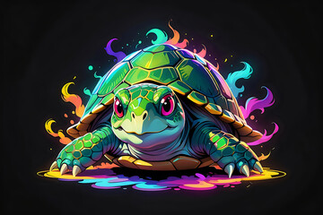 Neon Glow Turtle Illustration.
Charming turtle with a neon glow, perfect for wildlife themes and vibrant design elements.