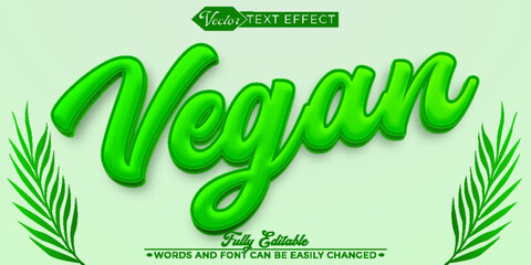 Green Vegan Vector Editable Text Effect Template