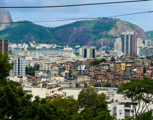 Beautiful view of Sugarloaf Mountain (Morro do Pão de Açúcar), Baia de Guanabara, Niterói,...