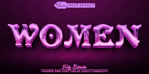 Purple Elegant Women Vector Editable Text Effect Template