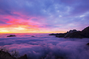 sunset over the mountain 