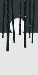abstract representation of winter with trees - 767935980