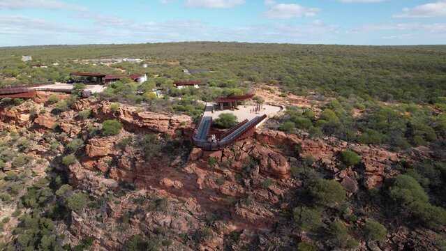 Drone Footage of Kalbarri National Park Western Australia Outback Rotating Pan Shot