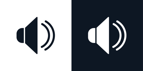 black and white speaker sound icon vector design - obrazy, fototapety, plakaty