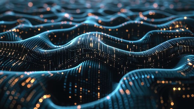 Stream of consciousness in AI development, a fluid amalgamation of code evolving into patterns of artificial thought , 3D illustration