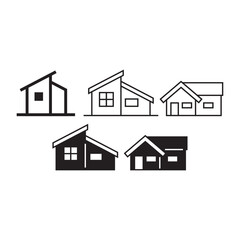 Set of home icons isolated on a white background. House icons sign isolated on white background.