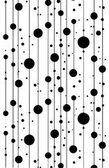 vertical lines and circles dots pattern decorative vector illustration silhouette laser cutting black and white shape