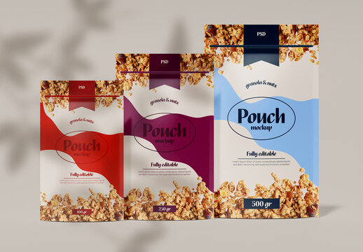 Three Size of Pouch Mockup