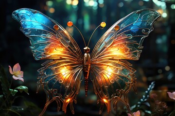 Magic butterfly in enigmatic woods., generative IA