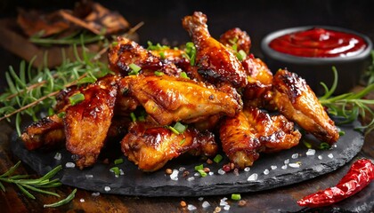 Bbq chicken wings with sauce