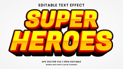 Super heroes 3d editable text effect