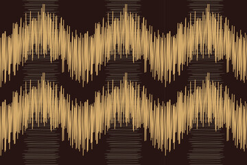 Traditional Ethnic ikat motif fabric pattern background geometric .African Ikat embroidery Ethnic oriental pattern brown background wallpaper. Abstract,vector,illustration.Texture,frame,decoration.