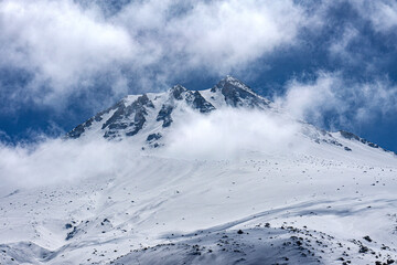 The scenic views of Hasan Mountain, which is a volcanic mountain with its 3268 meters peak, attracts the summit lovers with its majestic stance, Aksaray, Turkey