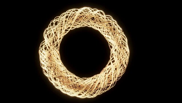 Elegant twisted light streaks forming a loop with a dark backdrop