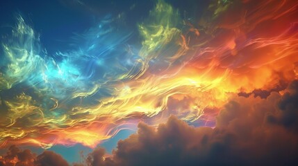 Ethereal sky abstract celestial phenomena miracle lights dancing otherworldly aura - obrazy, fototapety, plakaty