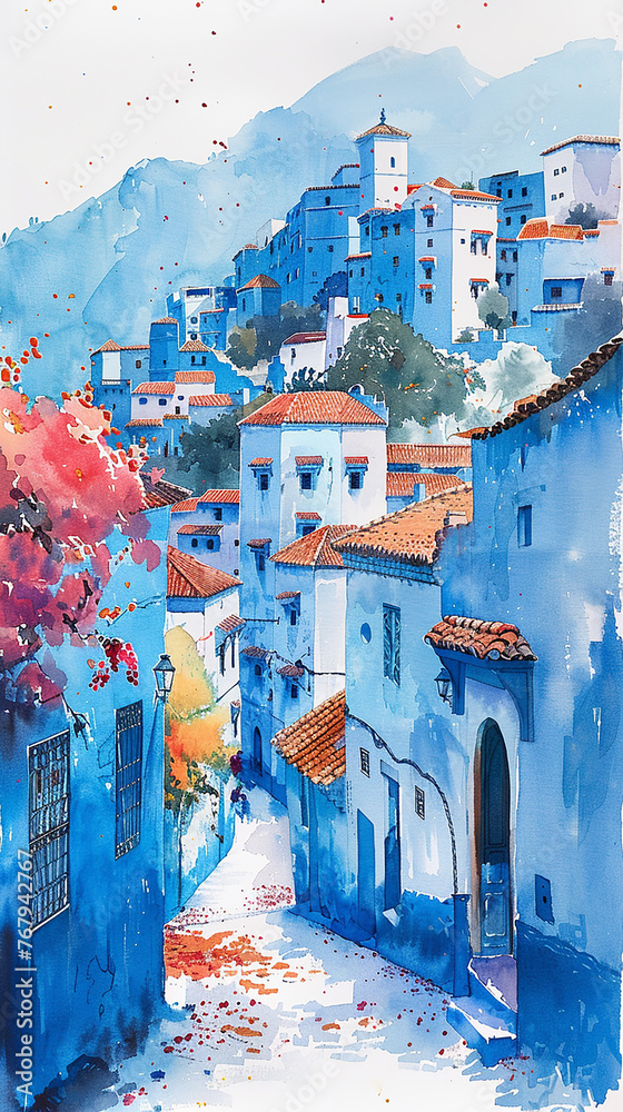 Canvas Prints Watercolor illustration of Morocco