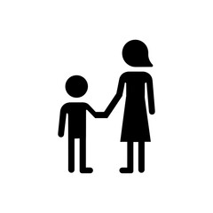 Mother and Child Holding Hands Icon