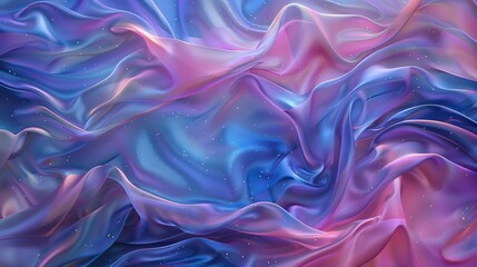 Starry Serenade Depict the pink and blue silk waves rippling with celestial melodies and cosmic harmonies, their soft undulations echoing the celestial symphony of the universe ,4k