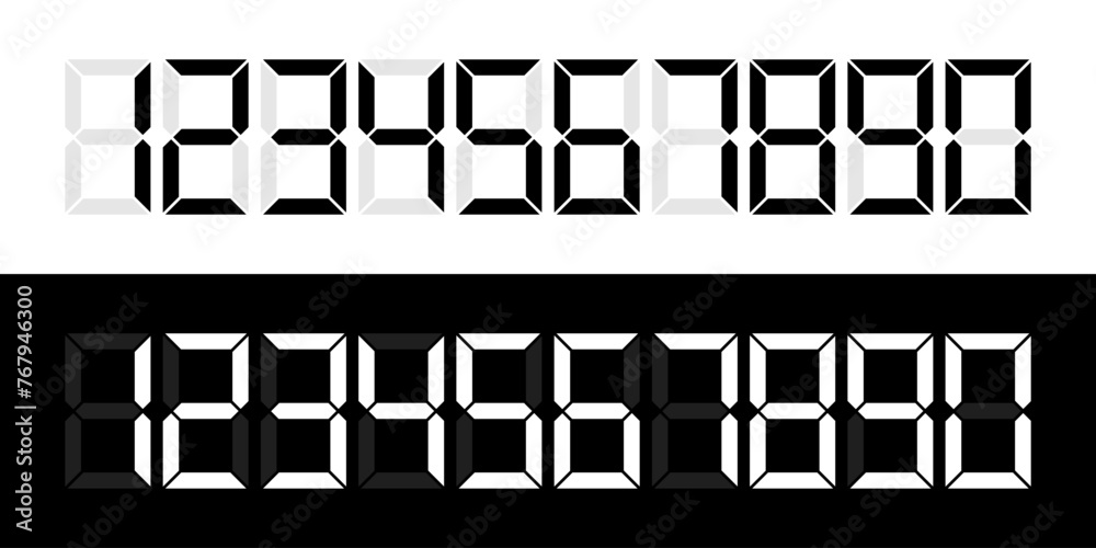 Wall mural numbers. digit. digital numbers collection. digital clock numbers