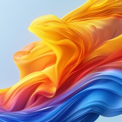 Create a creative banner with a hipster, vibrant abstract illustration featuring smooth gradient yellow and blue stripes