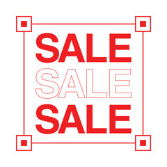 a sale sign with the text sale on it in red