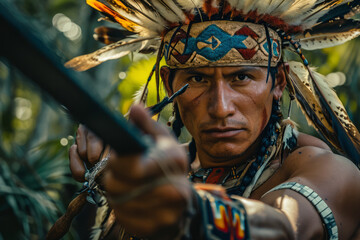 Obraz premium A full body picture of a Cuauhchicqueh warrior.