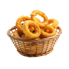 a basket filled with loaves of bread isolated on transparent background