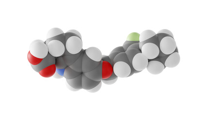 etrasimod molecule, velsipity, molecular structure, isolated 3d model van der Waals