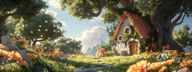 A 3D-animated storybook app for children, where 2D illustrations come to life with interactive 3D characters and settings.