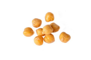 Boiled chickpea on the white background