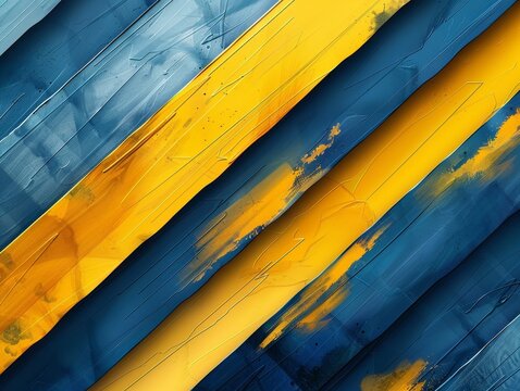 Creative and dynamic abstract background, geometric yellow and blue stripes, for stylish minimalist poster