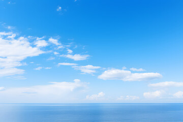 Fototapeta na wymiar Boundless Azure: An Expanse of Clear Blue Sky Merging with the Horizon