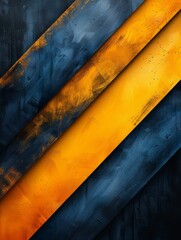 Create a hipster decor with a bold abstract poster design featuring sharp yellow and blue stripes, minimalist and futuristic