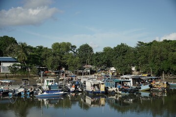 Fototapeta na wymiar A photo of a dock with many boats