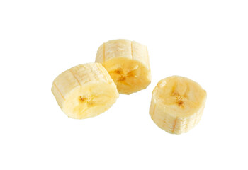 Banana slices isolated.