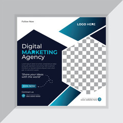 Editable Professional digital business agency marketing social media post Design,