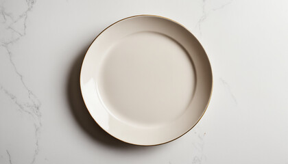 Top down view of empty ceramic dishware