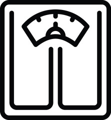 Flat kitchen scale icon outline vector. Domestic weighing device. Culinary portion mass